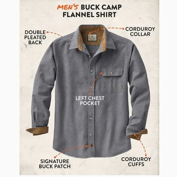 Legendary Whitetails Buck Camp Grey Shirt - Picture 4 of 16
